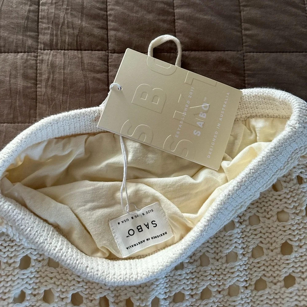 Sabo Skirt Cream Crochet Mini Skirt